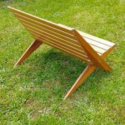 Folding garden bench, ultra compact - vintage, "Mid-century" design