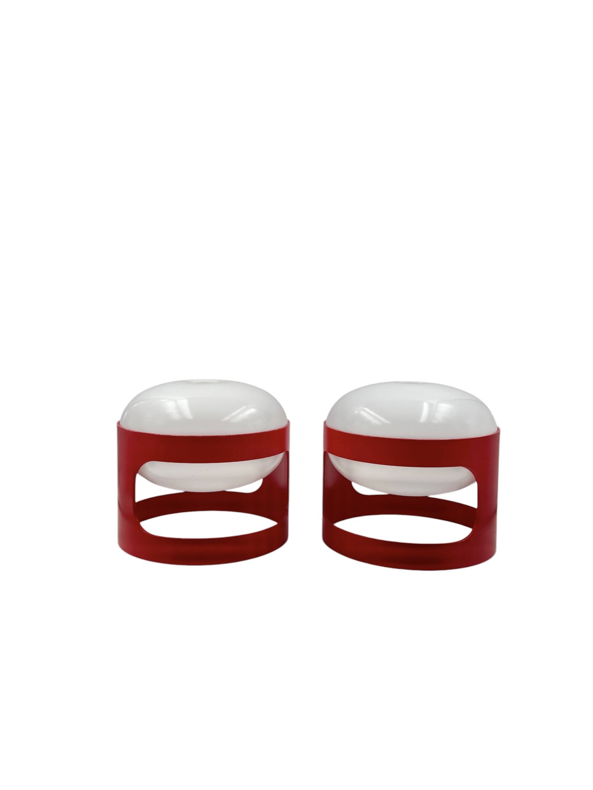 Joe Colombo, space age set of 2 mod. KD27 table lamps, Kartell Italy 1970s