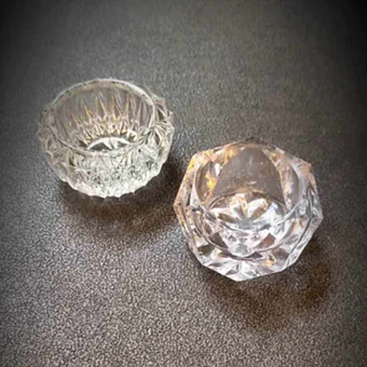 Vintage crystal salt and pepper shakers