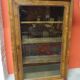 Walnut and walnut veneer display case 1 door circa 1900