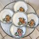 Set of 5 flat plates Digoin Sarreguemines model Adèle