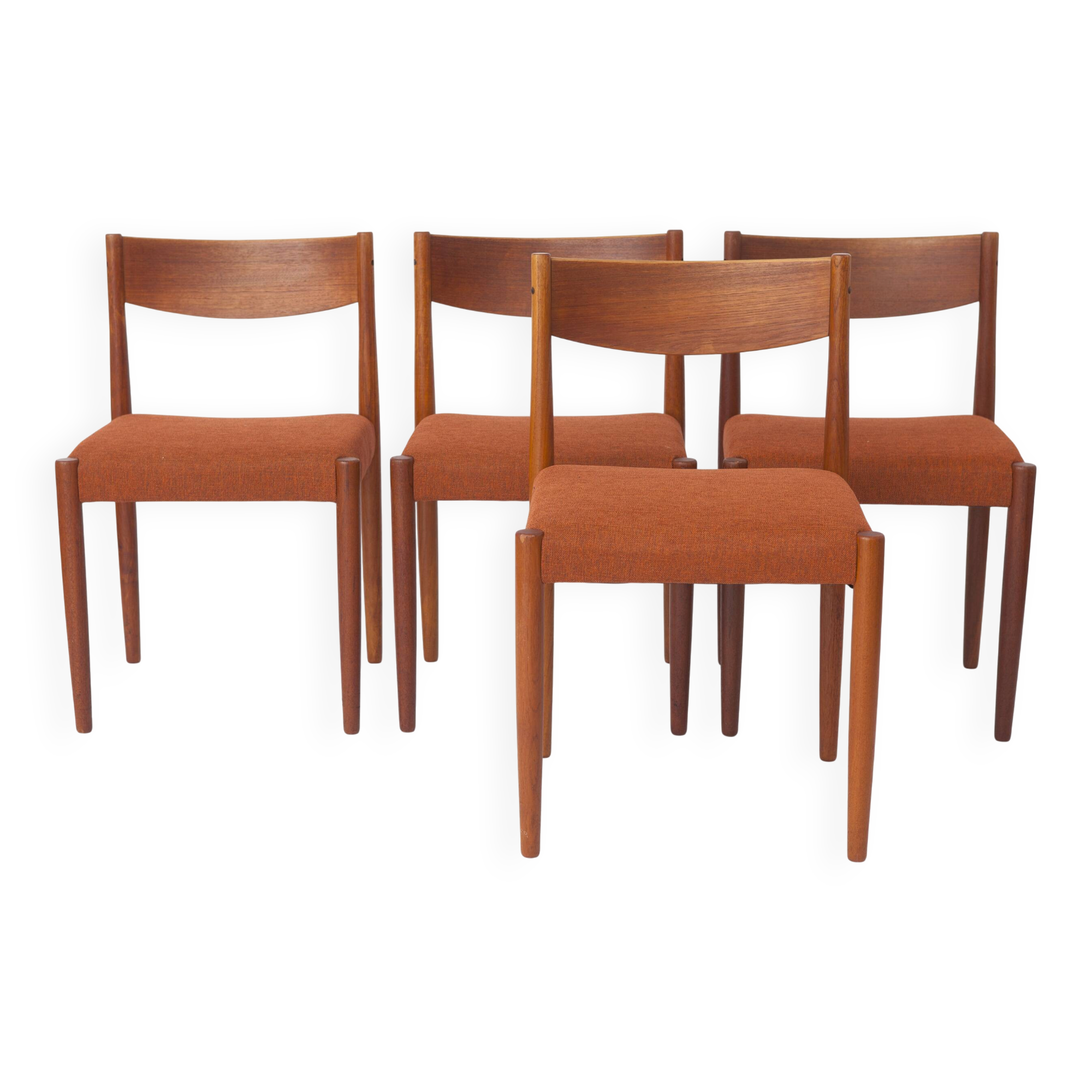 Set of 4 Poul M. Volther Teak Dining Chairs for Frem Røjle, 1960s Vintage
