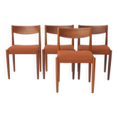 Set of 4 Poul M. Volther Teak Dining Chairs for Frem Røjle, 1960s Vintage