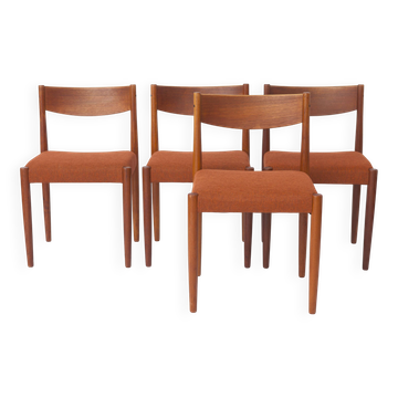 Set of 4 Poul M. Volther Teak Dining Chairs for Frem Røjle, 1960s Vintage