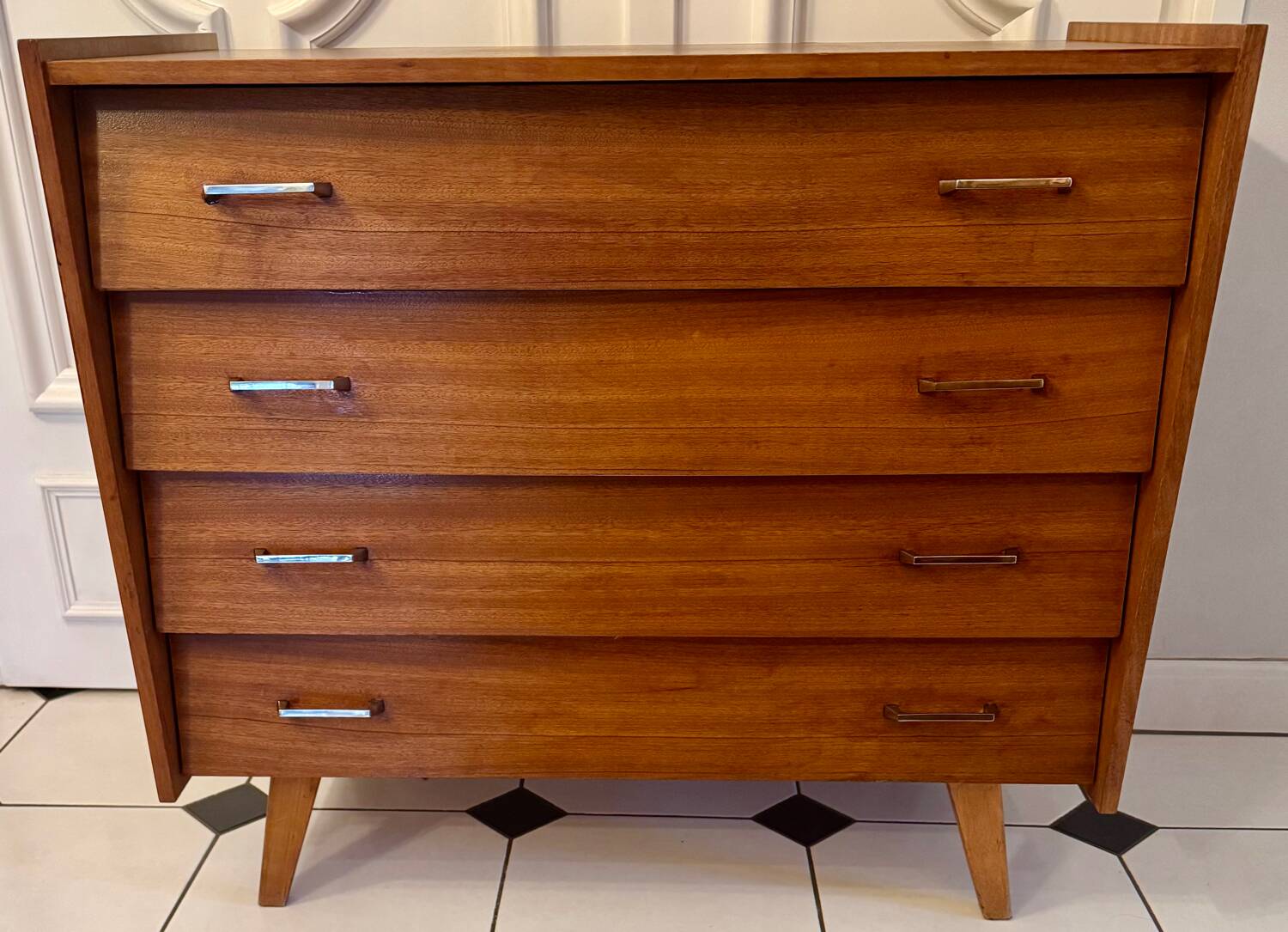 Vintage chest of drawers with compass feet