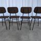 Chaises de salle à manger STOL Kamnik vintage (ensemble de 4) : tissu marron rétro des années 1970