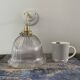 Vintage wall lamp in electrified holophane glass to new