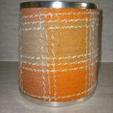 Vintage orange lampshade edged with aluminuim