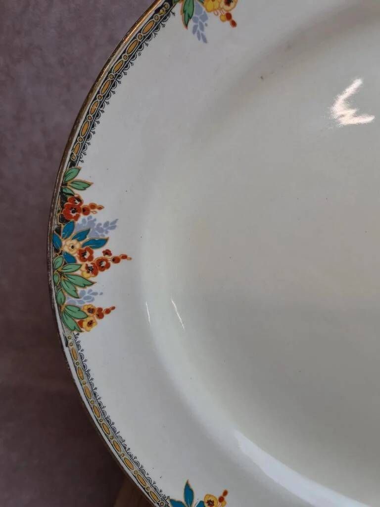 Large oval dish in English earthenware Homeleigh Ware Arcady – 1930s