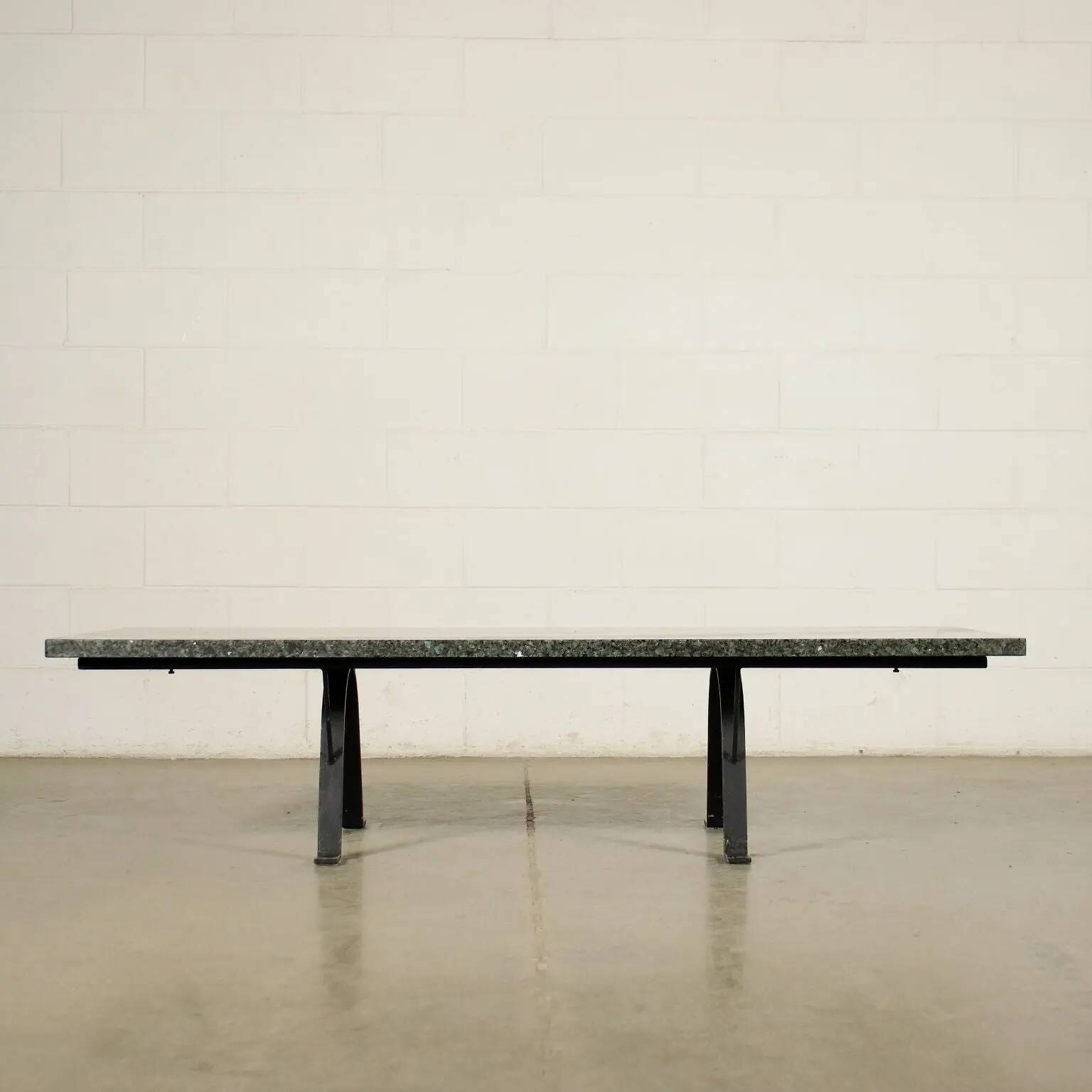 Marble and metal coffee table, Italy, 1970s-1980s.