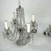 Maria Theresa Crystal Candelabra Table Lamps. Set of two. Italy 1940s