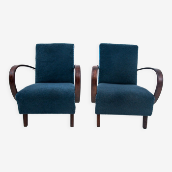 Pair of Art Deco armchairs by J. Halabala model H-227, Czechoslovakia, 1930s