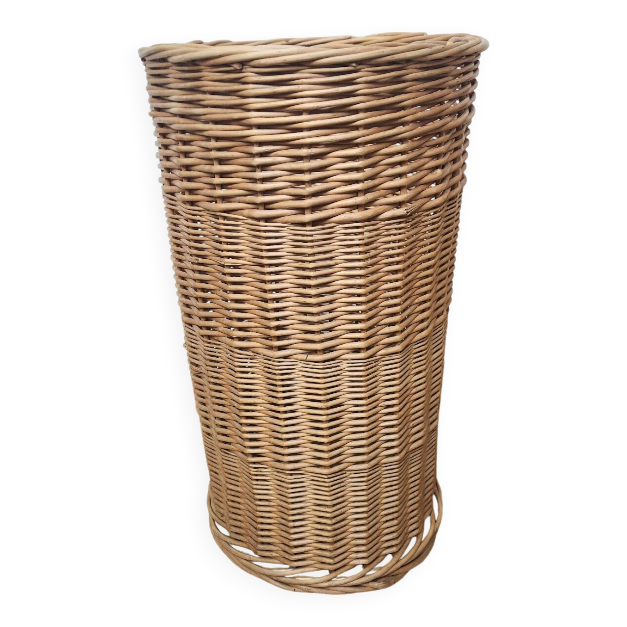 Porte-parapluie en osier fait main : vintage