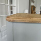 Vintage chest of drawers green gray, 5 drawers, wooden top.