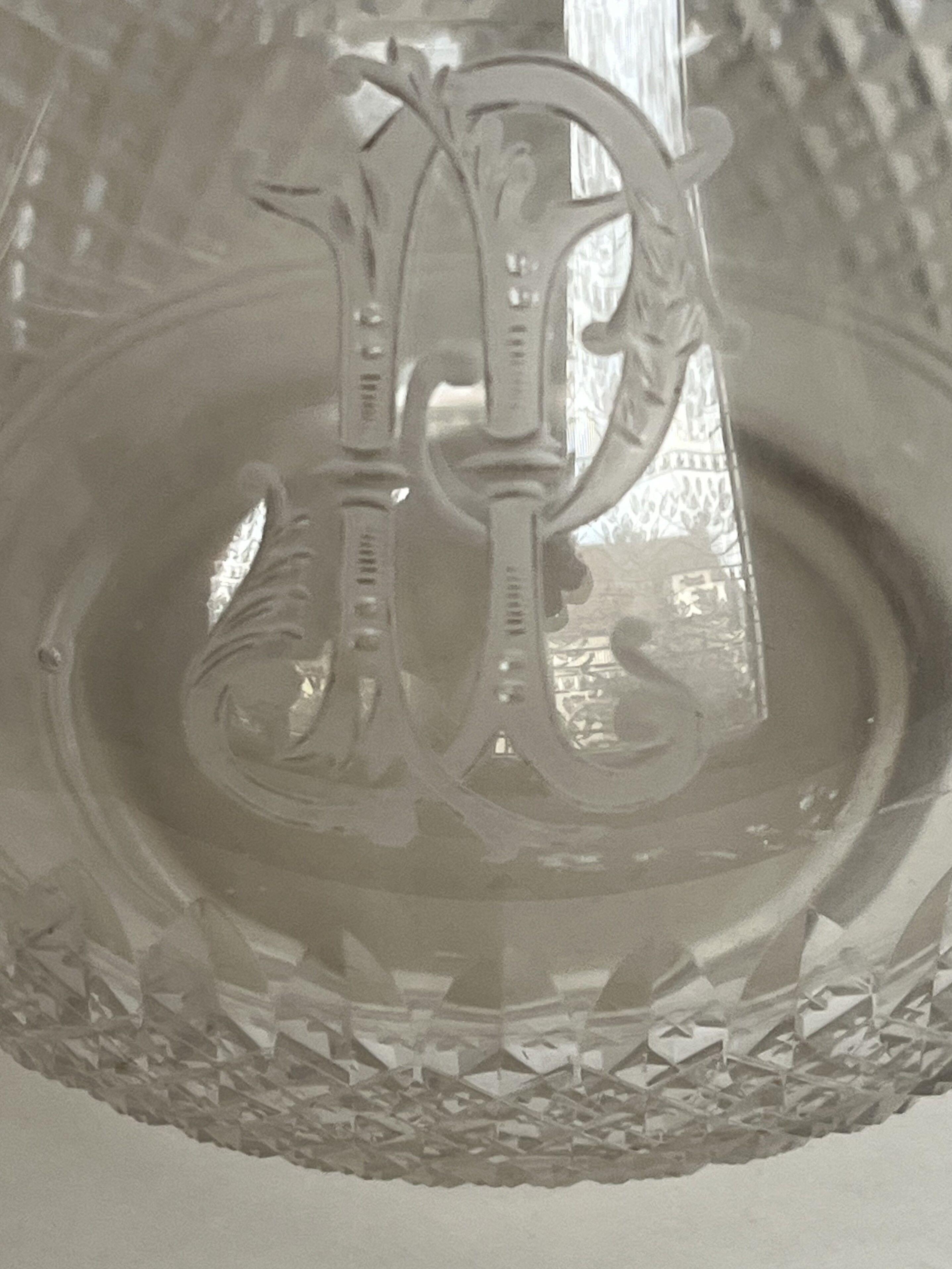 Pair of cut crystal pitchers