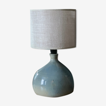 Vintage table lamp in blue ceramic