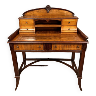 English happiness of the day desk Art Nouveau period in marquetry around 1900