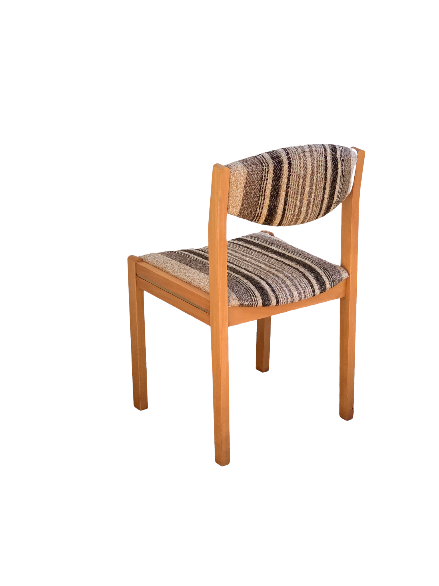 Suite de 4 chaises self hêtre laiton et laine 1960