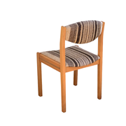 Suite de 4 chaises self hêtre laiton et laine 1960