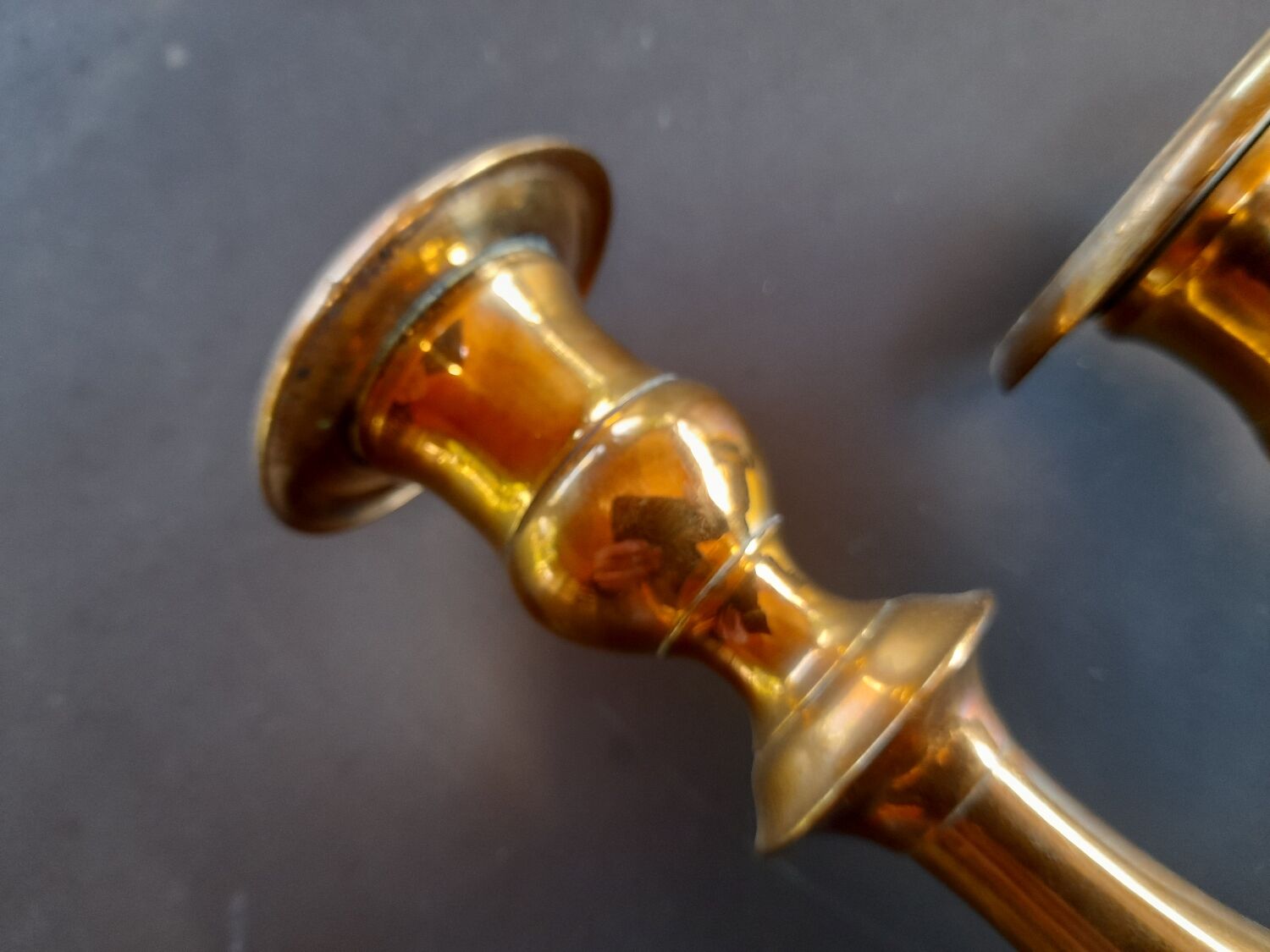 Pair of bronze candle holders old