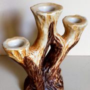 Bougeoir céramique faux-bois années 50