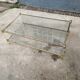 Table basse double plateau verre vintage
