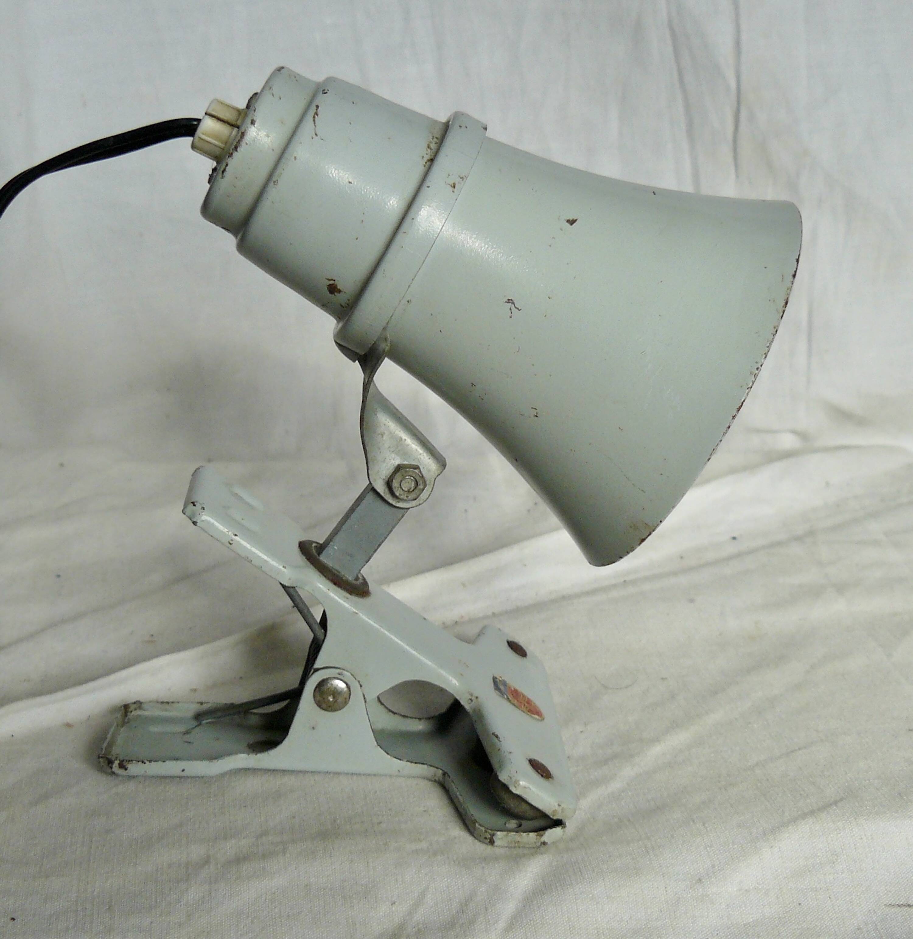 Philips industrial design clamp workshop lamp vintage reading light 1960