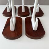 Set of 5 coat hooks, Midmodern wall coat hooks, retro style