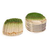 Asparagus barbotine service, 1 dish 6 plates