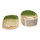 Asparagus barbotine service, 1 dish 6 plates