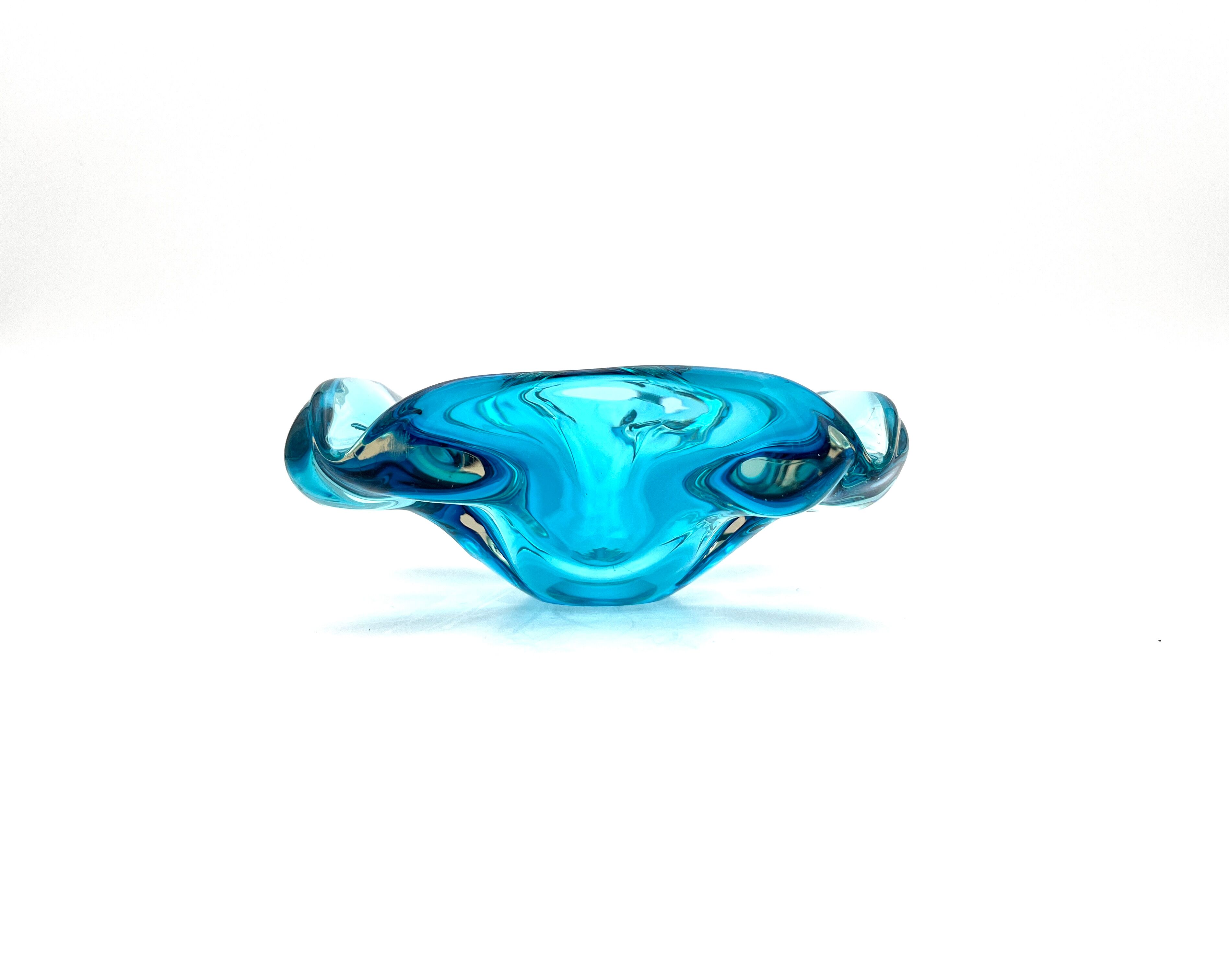 Tray - Murano - Flavio Poli for Seguso - Aquamarine blue - 60