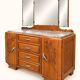 Art Deco hairdresser from the 1930s – Oak, marble, triptych mirror