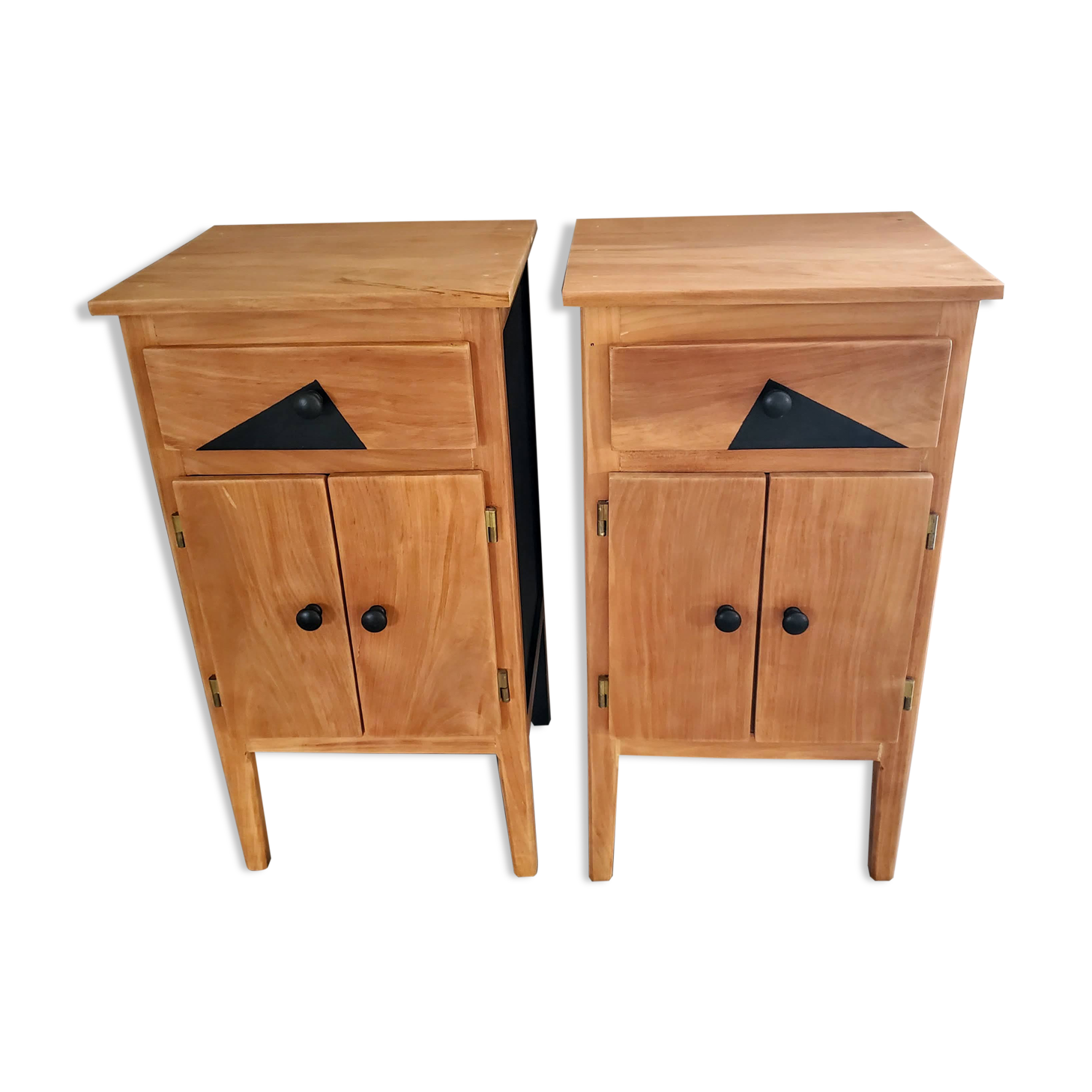 Lot de 2 chevets bois et patine