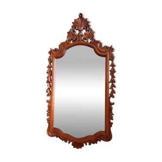 Miroir en bois sculpté vintage 110x58