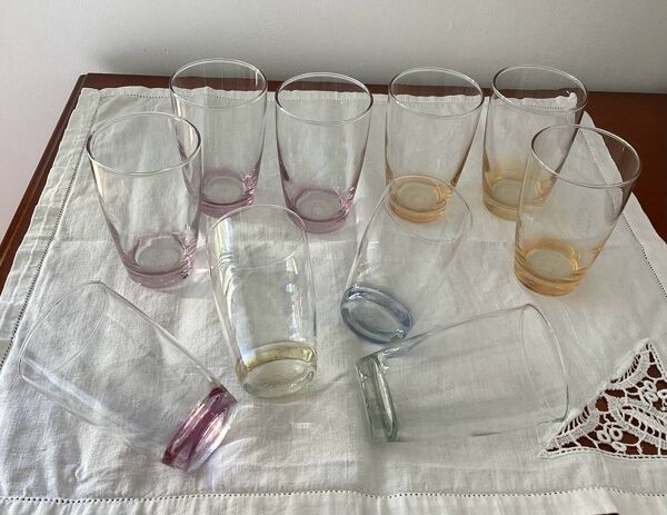 Anciens verres à soda Huile Lesieur