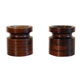 Pair of vintage wooden candle holders