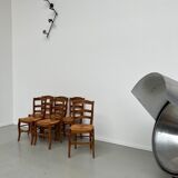 6 50s straw chairs