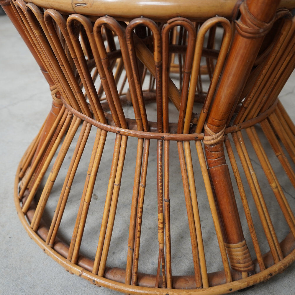 Set of 2 armchairs and table, design by Franco Albini for Bonacina, 1950s