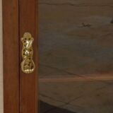 Mahogany veneer display case, opening with a door and a drawer, Louis XVI style - Very good condition