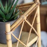 Rattan corner shelf