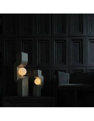 Lampe de table, lampe à poser, modèle Mini - Gris foncé, en céramique, œuvre contemporaine.
