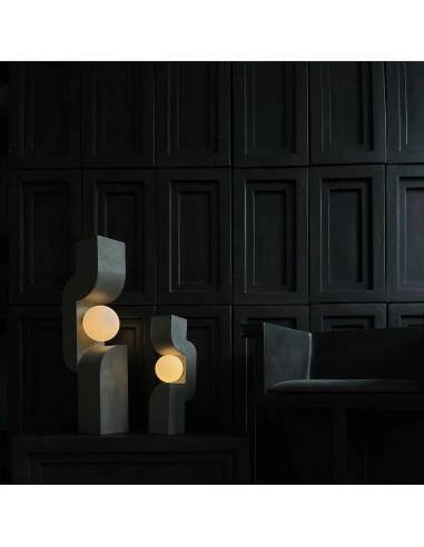 Lampe de table, lampe à poser, modèle Mini - Gris foncé, en céramique, œuvre contemporaine.