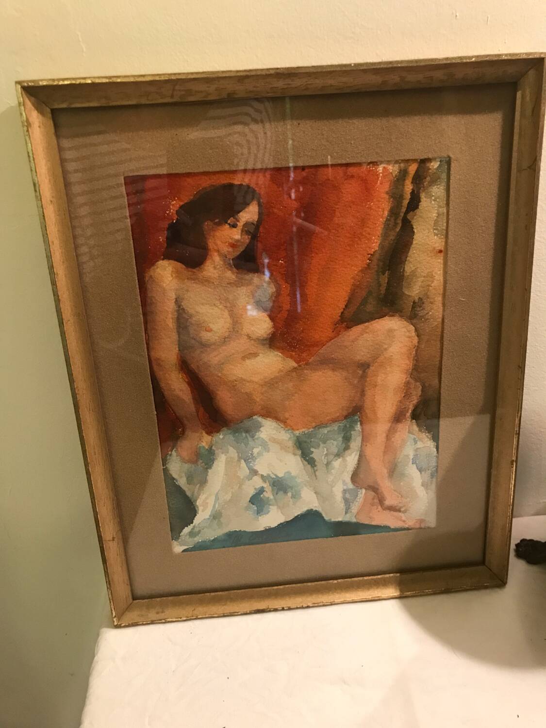 Watercolor, nude of Madeleine Charles