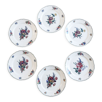 6 flat plates Villeroy and Boch, Old Strasbourg, vintage French, 50s (lot 1)