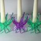Friedel Lotus Lucite candle holders Germany 1960 x3