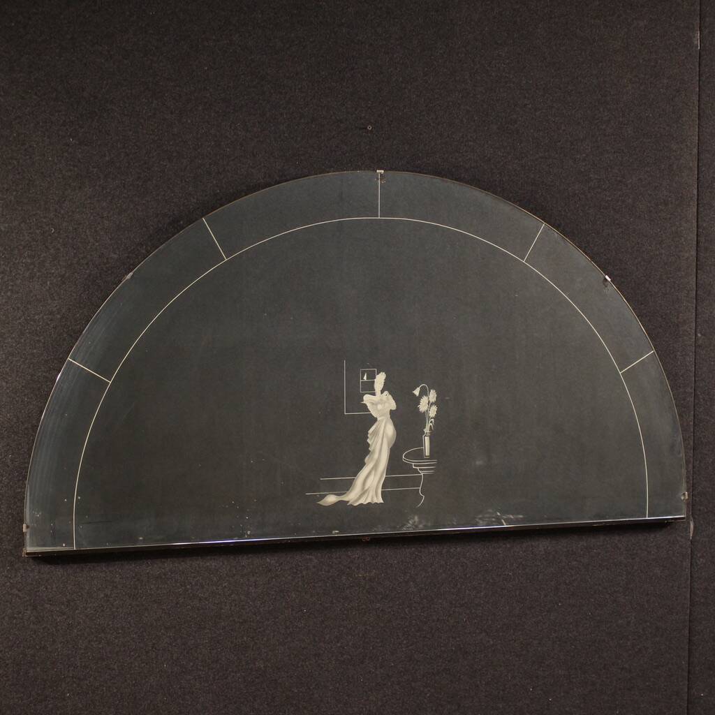 Miroir en demi-lune italien du 20e siècle
