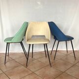 3 chairs barrel 50/60s skaï