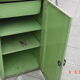Green industrial metal cabinet