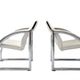 Pair of De Sede Armchairs in White Leather and Steel, Switzerland 1970's