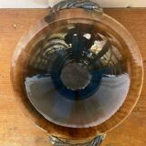 VALLAURIS Ceramic Brown & Blue Vintage Centerpiece